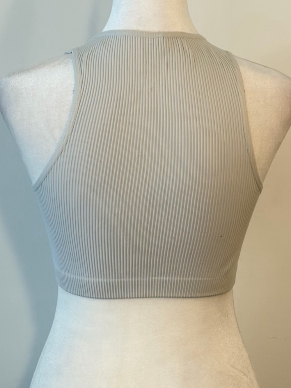 Garage White Ribbed Sleeveless Crop Tank
